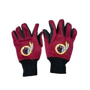Washington Redskins Commanders men's gloves grip palm fingers NFL red black